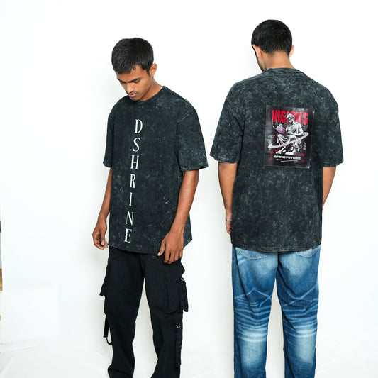 Premium G-MYTHOLOGY  unisex oversized T-shirt (black acid wash)